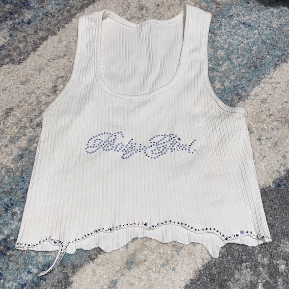 White sparkly tank top